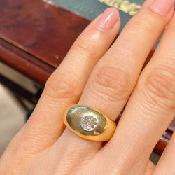 Bague Jonc en or jaune, or blanc et diamant - Castafiore