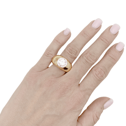 Bague Jonc en or jaune, or blanc et diamants - Castafiore