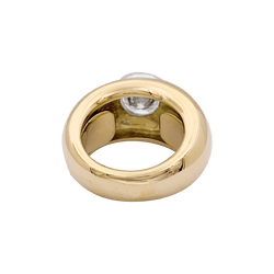 Bague Jonc en or jaune, or blanc et diamants - Castafiore