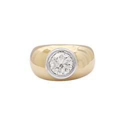 Bague Jonc en or jaune, or blanc et diamants - Castafiore