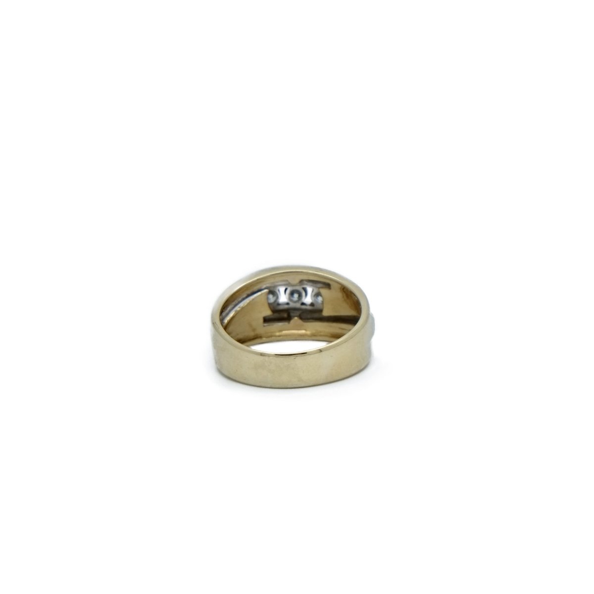 Bague Jonc en or jaune, or blanc et diamants - Castafiore