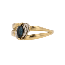 Bague Jonc en or jaune, or blanc et saphir - Castafiore