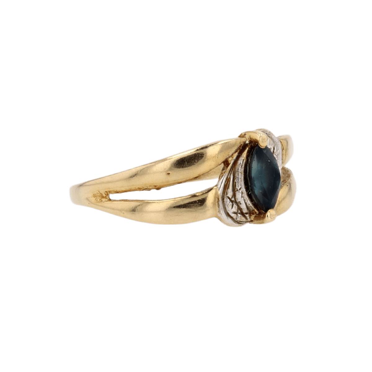 Bague Jonc en or jaune, or blanc et saphir - Castafiore