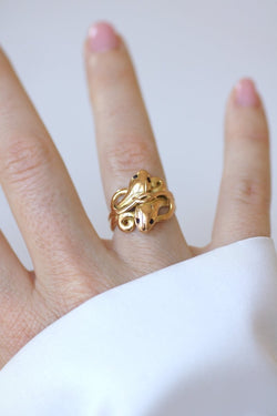 Bague Jonc en or jaune, or rose, et rubis - Castafiore