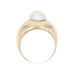 Bague Jonc en or jaune, perle - Castafiore