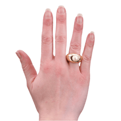 Bague Jonc en or jaune, perle - Castafiore