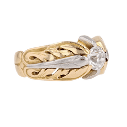 Bague Jonc en or jaune, platine et diamanat - Castafiore