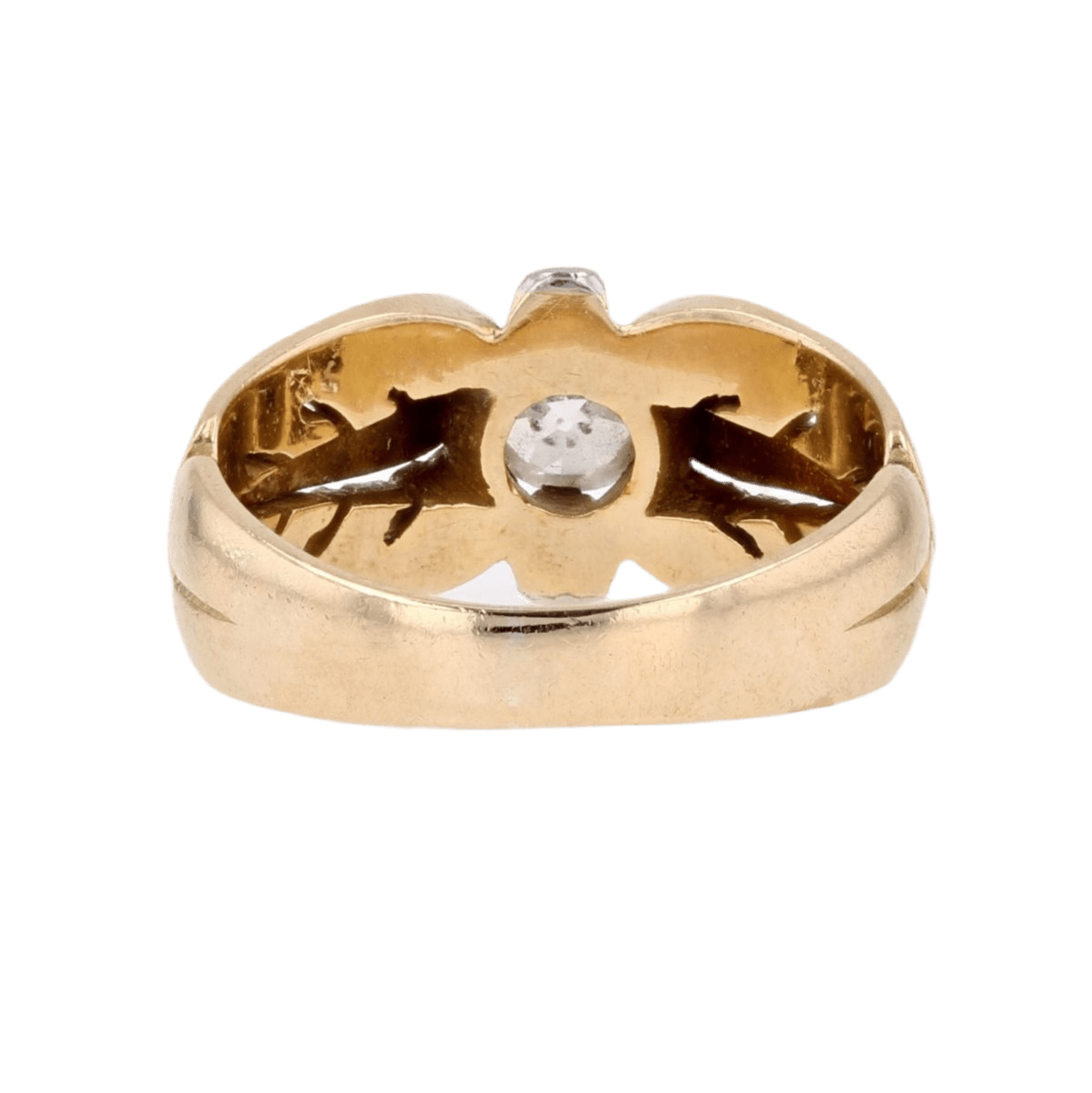 Bague Jonc en or jaune, platine et diamanat - Castafiore