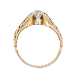 Bague Jonc en or jaune, platine et diamanat - Castafiore