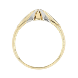 Bague Jonc en or jaune, platine et diamant - Castafiore