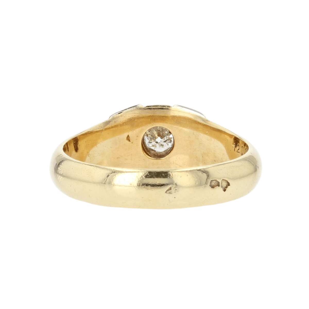 Bague Jonc en or jaune, platine et diamant - Castafiore