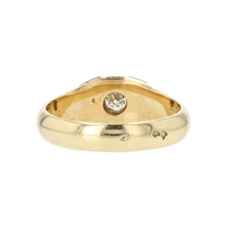 Bague Jonc en or jaune, platine et diamant - Castafiore