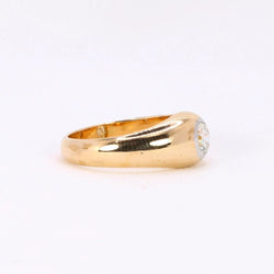 Bague Jonc en or jaune, platine et diamant - Castafiore