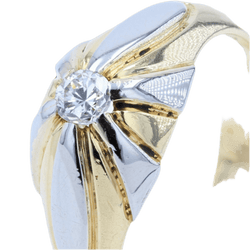 Bague Jonc en or jaune, platine et diamant - Castafiore