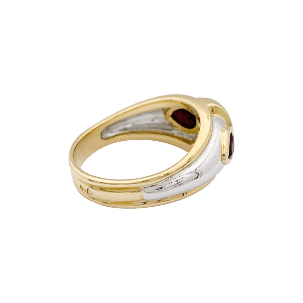 Bague Jonc en or jaune, platine, rubis et diamants - Castafiore