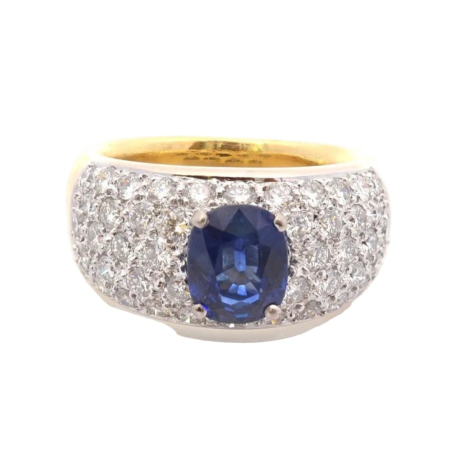 Ring sapphire of 2.29cts and diamonds