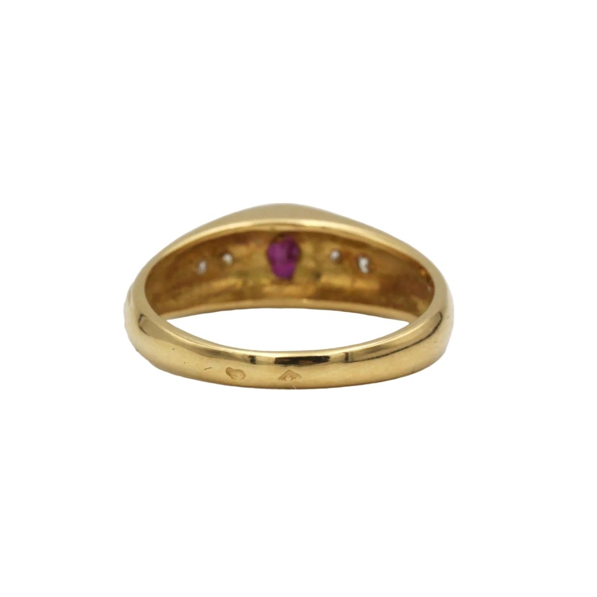 Bague Jonc en or jaune, rubis et diamants - Castafiore