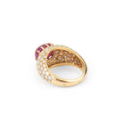 Bague Jonc en or jaune, rubis et diamants - Castafiore