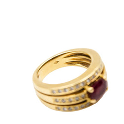 Bague Jonc en or jaune, rubis et diamants - Castafiore