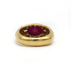 Bague Jonc en or jaune, rubis et diamants - Castafiore