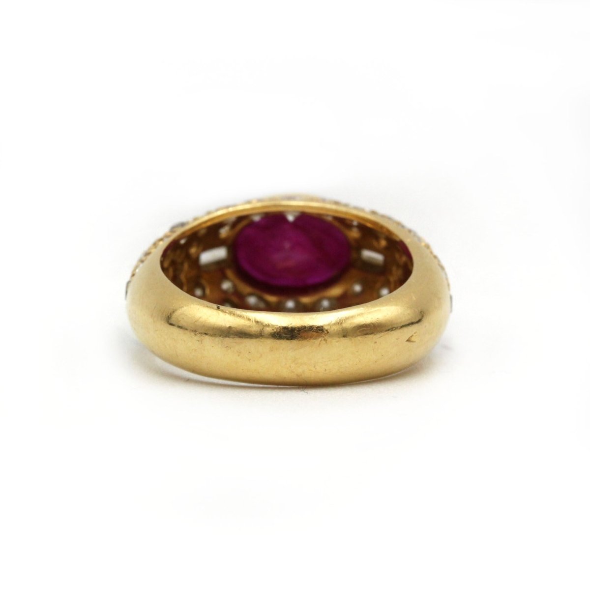 Bague Jonc en or jaune, rubis et diamants - Castafiore
