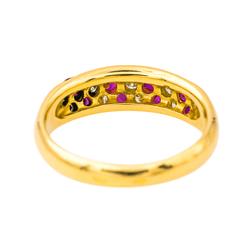 Bague Jonc en or jaune, rubis et diamants - Castafiore