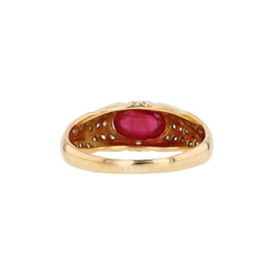 Bague Jonc en or jaune, rubis et diamants - Castafiore