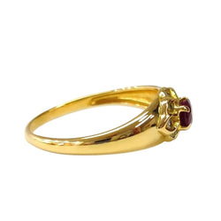 Bague Jonc en or jaune, rubis et diamants - Castafiore