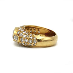 Bague Jonc en or jaune, rubis et diamants - Castafiore