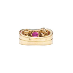 Bague Jonc en or jaune, rubis et diamants - Castafiore