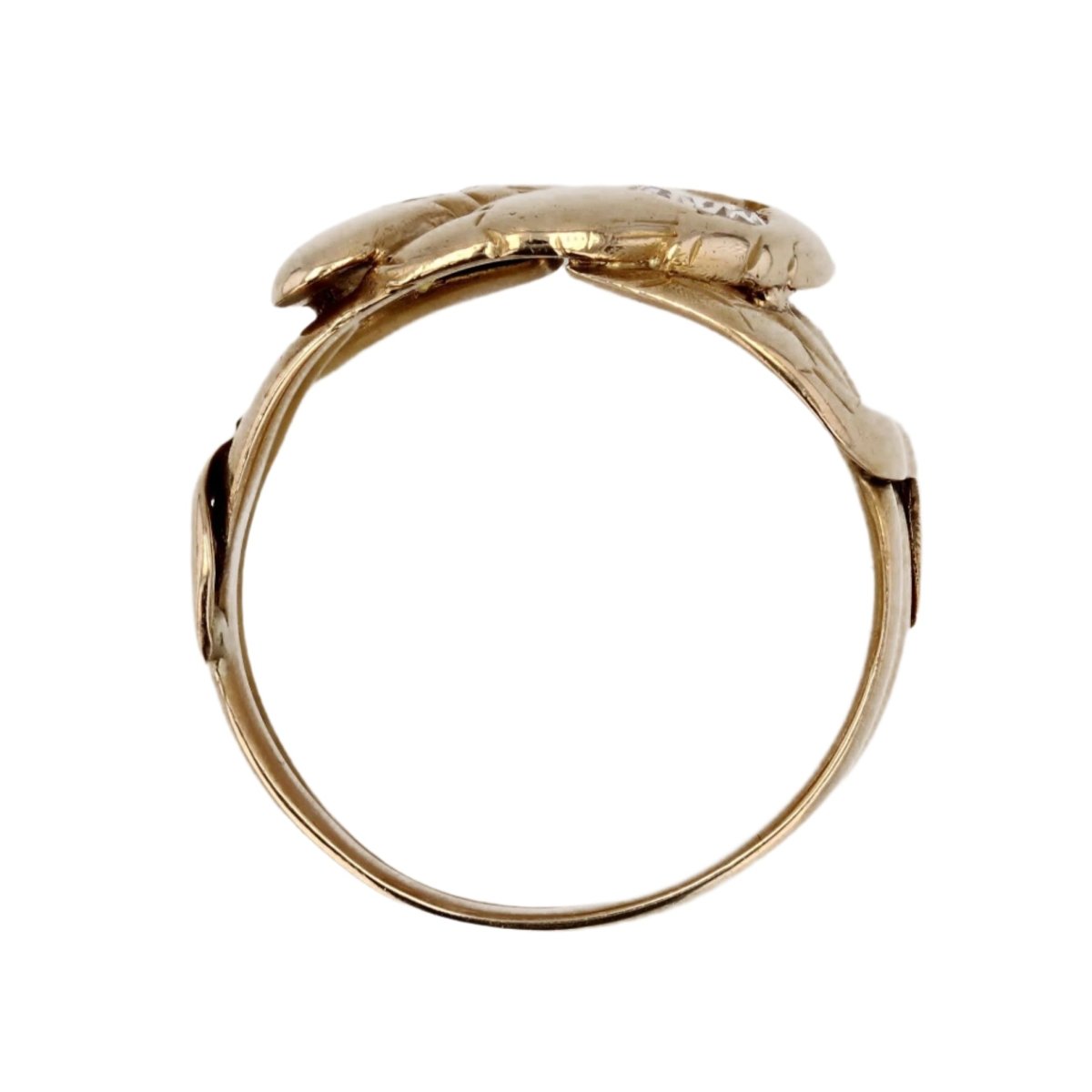 Bague Jonc en or jaune, saphir et diamant - Castafiore