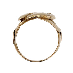 Bague Jonc en or jaune, saphir et diamant - Castafiore