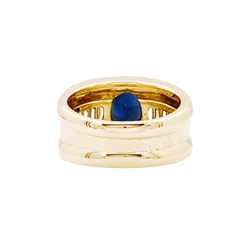 Bague Jonc en or jaune, saphir et diamants - Castafiore