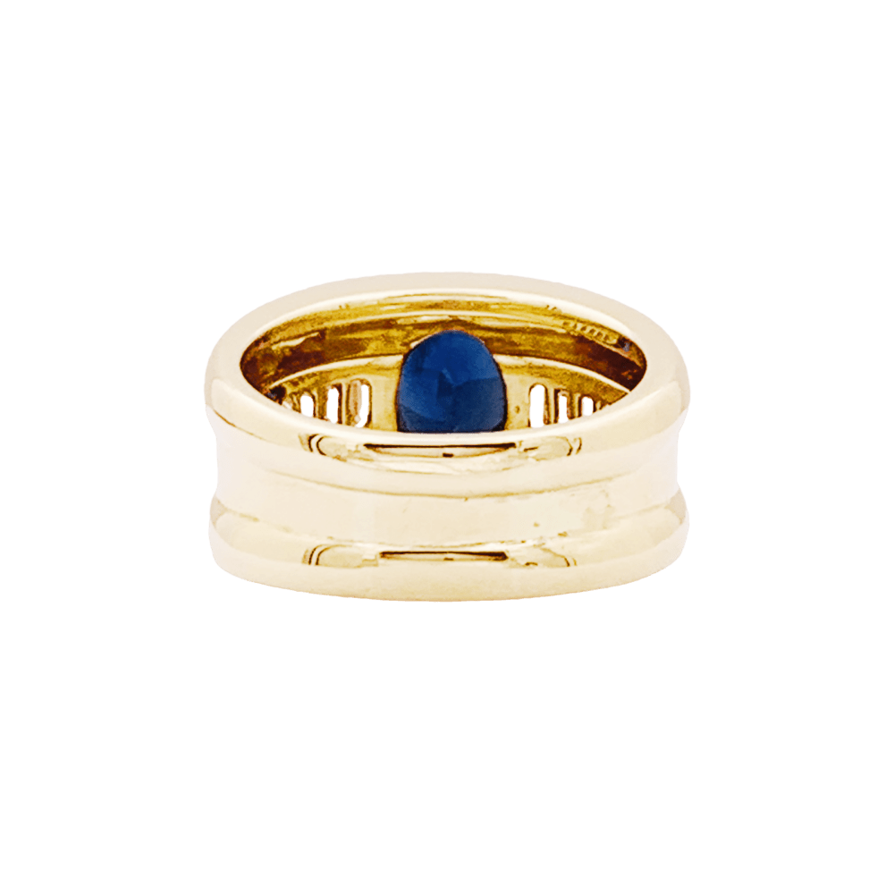 Bague Jonc en or jaune, saphir et diamants - Castafiore