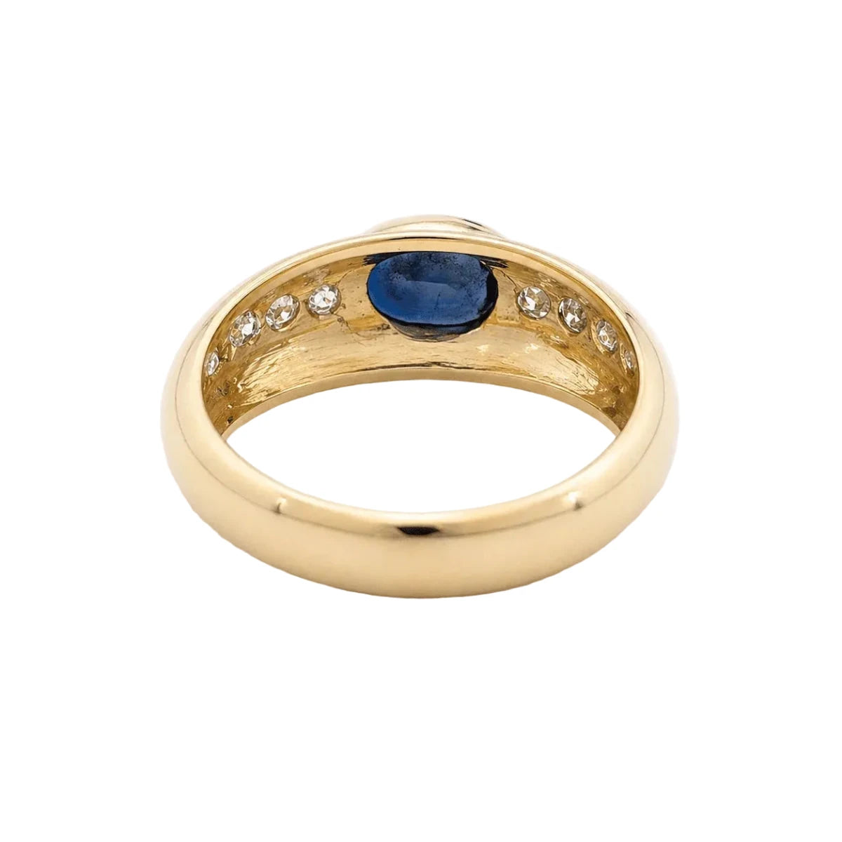 Bague Jonc en or jaune, saphir et diamants - Castafiore