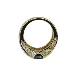 Bague jonc en or jaune, saphir et diamants - Castafiore