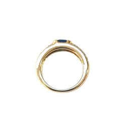 Bague Jonc en or jaune, saphir, et diamants - Castafiore