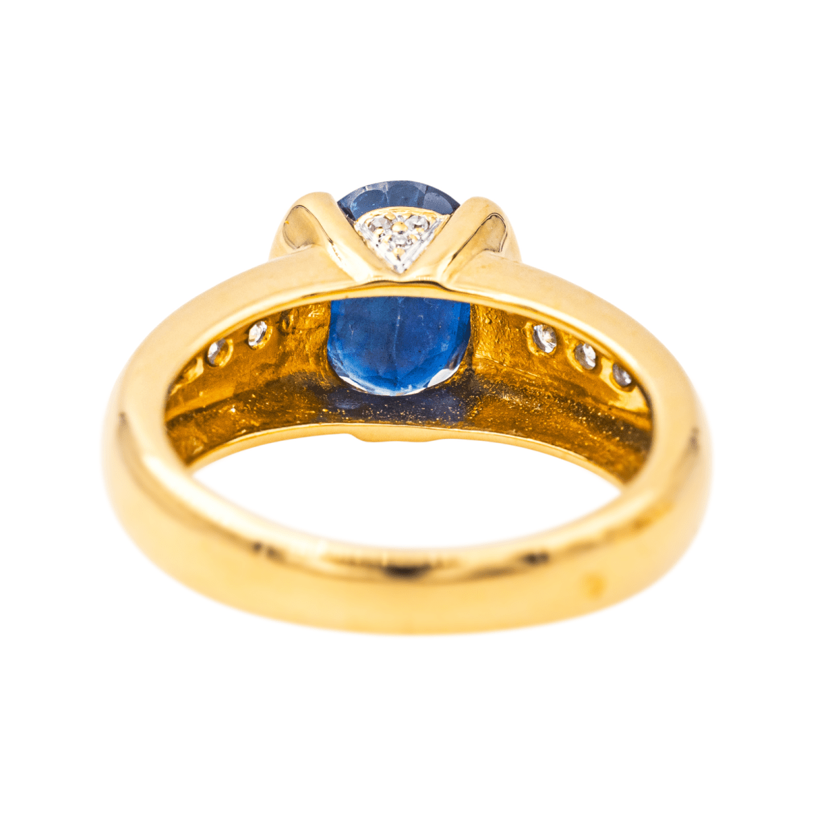 Bague Jonc en or jaune, saphir et diamants - Castafiore