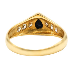 Bague Jonc en or jaune, saphir et diamants - Castafiore