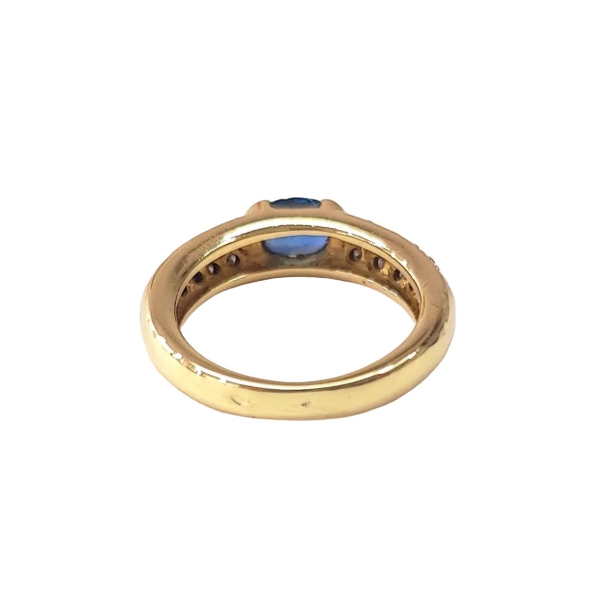 Bague Jonc en or jaune, saphir, et diamants - Castafiore