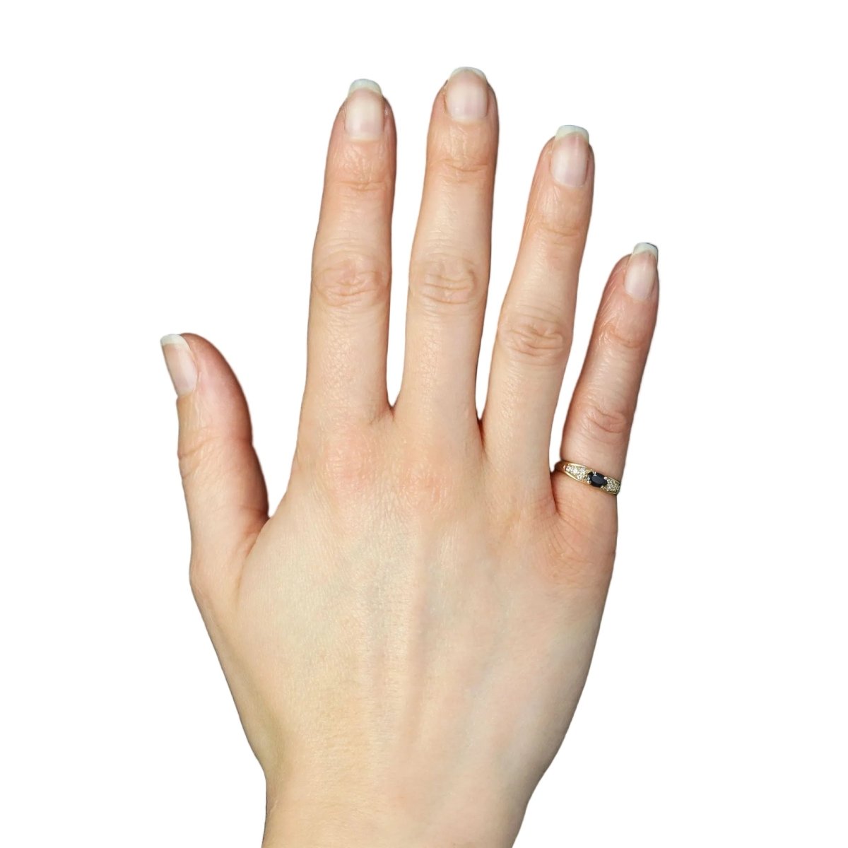 Bague Jonc en or jaune, saphir et diamants - Castafiore