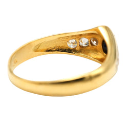 Bague Jonc en or jaune, saphir et diamants - Castafiore