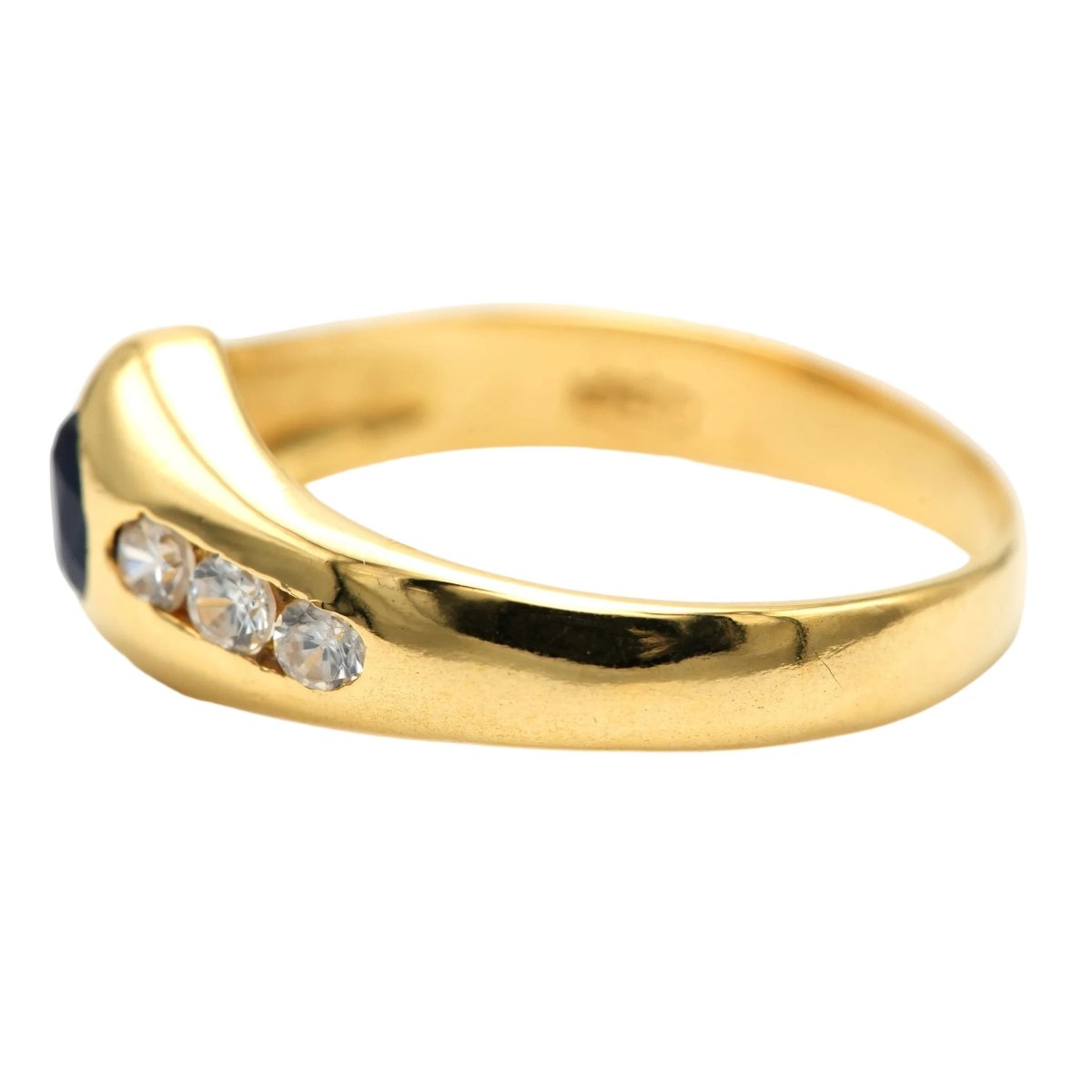 Bague Jonc en or jaune, saphir et diamants - Castafiore