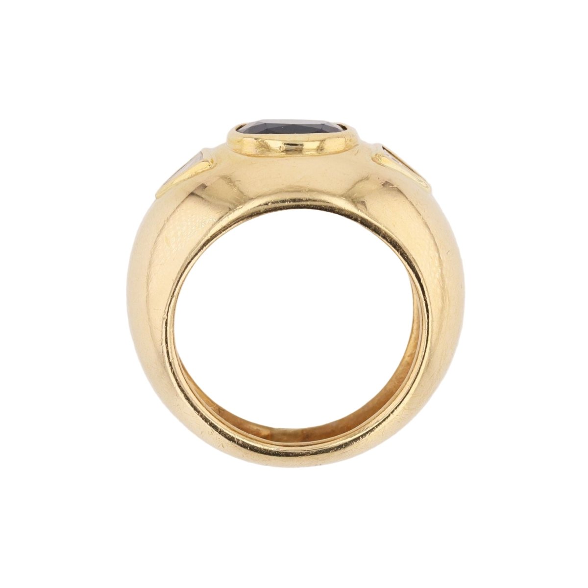 Bague Jonc en or jaune, saphir et diamants - Castafiore