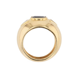 Bague Jonc en or jaune, saphir et diamants - Castafiore