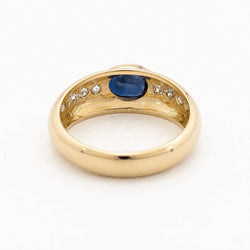 Bague Jonc en or jaune, saphir et diamants - Castafiore
