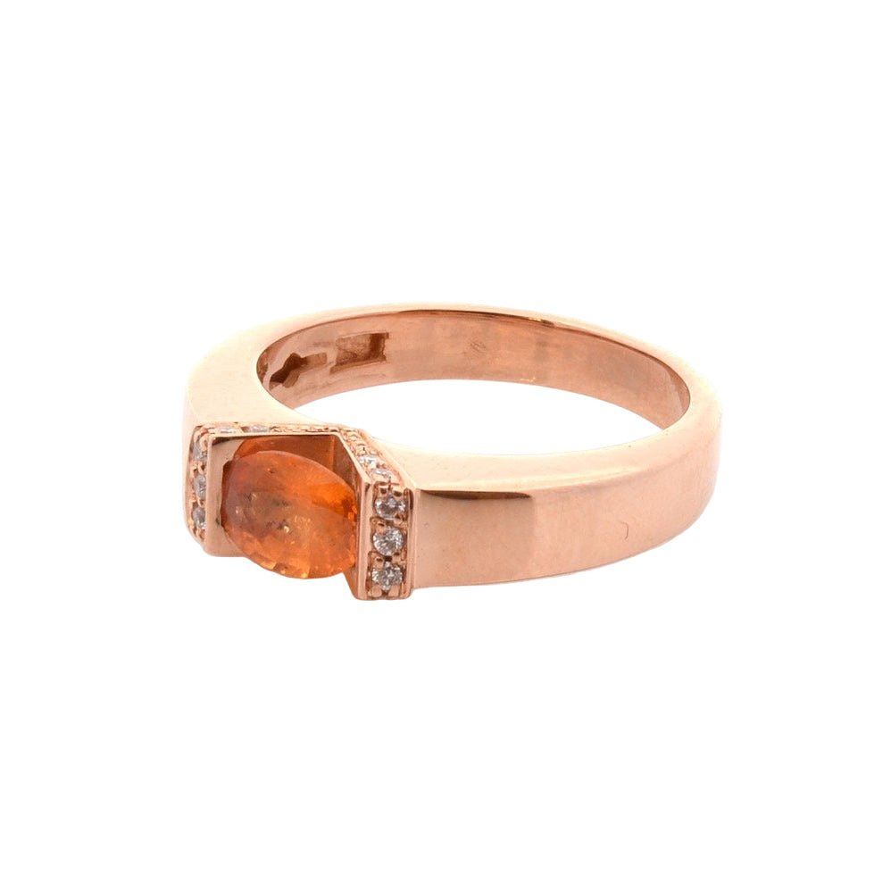 Bague Jonc en or jaune, saphir, et diamants - Castafiore