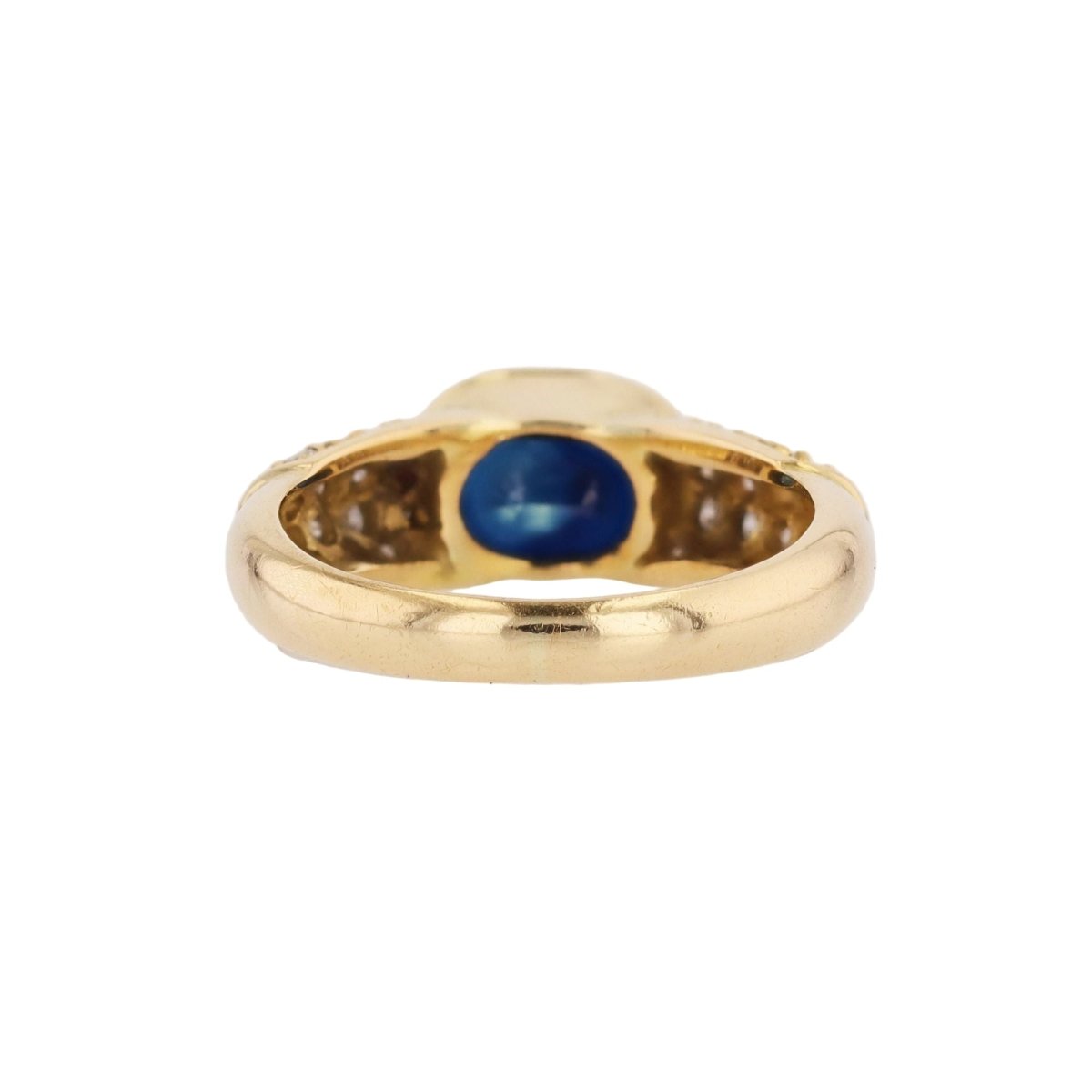 Bague Jonc en or jaune, saphir et diamants - Castafiore