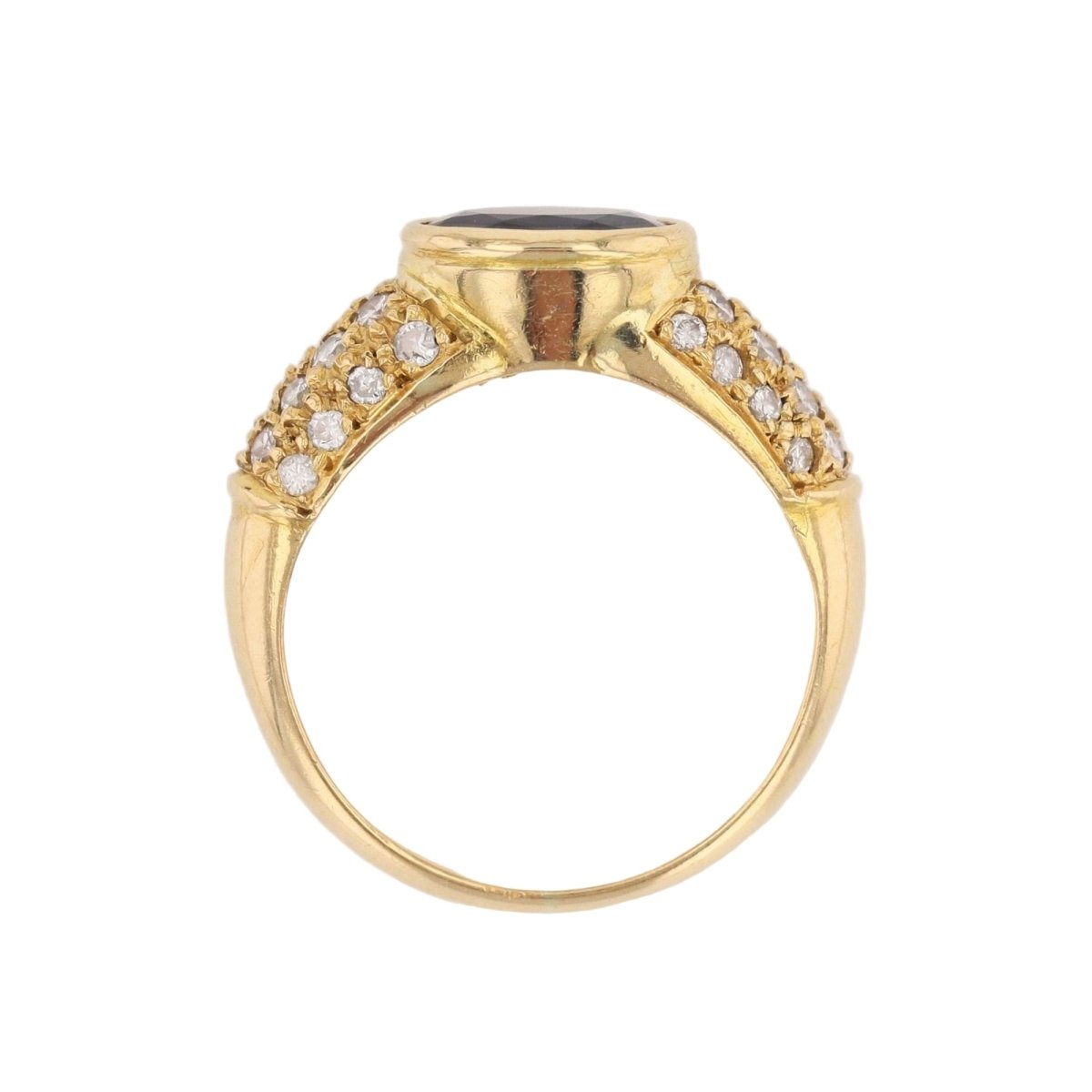 Bague Jonc en or jaune, saphir et diamants - Castafiore