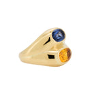 Bague Jonc en or jaune, saphir jaune et saphir bleu - Castafiore